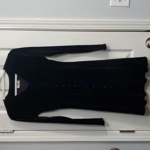 Black Velvet button up long sleeve dress no tag